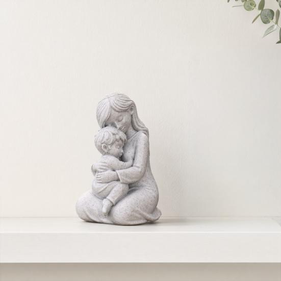 Figure Ornamentali Mamma e Bambino Stampate in 3D Stile Nordico Calde Sculture Madre-Figlio