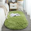 Oval Soft Silkly Plush Carpet Modern Home Decor Living Room Sofa Coffee Table Floor Rug Girl Bedroom Foot Mat Balcony Cushion