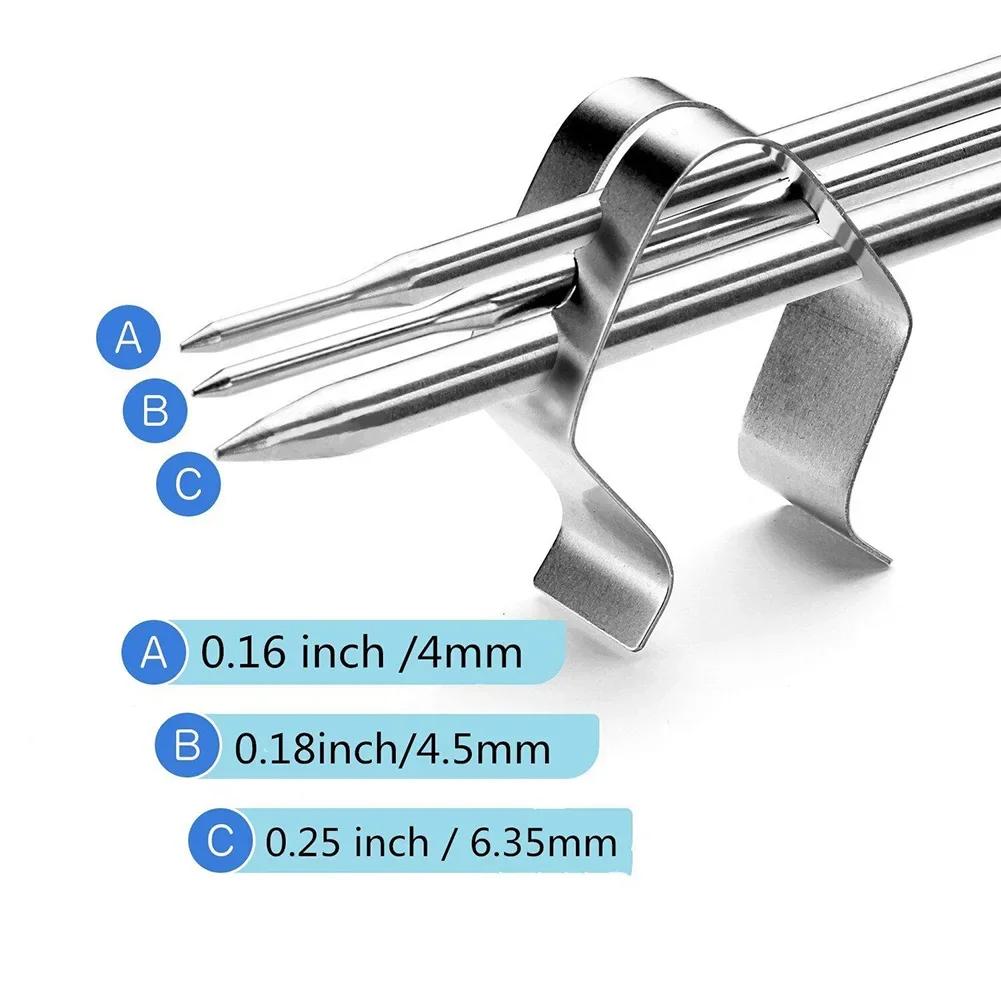 3pcs Stainless Steel Grill Clip Meat Thermometer Probe Clip Holder Ambient Temperature Readings BBQ Oven Grill Clip