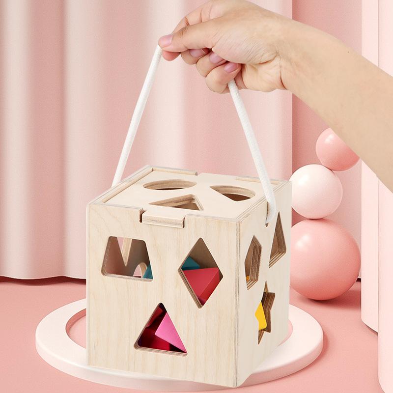 13-Hole Wooden Intelligence Box Children's Toy Wooden 13-hole Matching Shape Matching Enlightenment Building Block