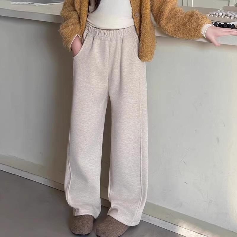 

Girls Fleece-Lined Herringbone Wide-Leg Pants - Autumn/Winter 2025 130 cm