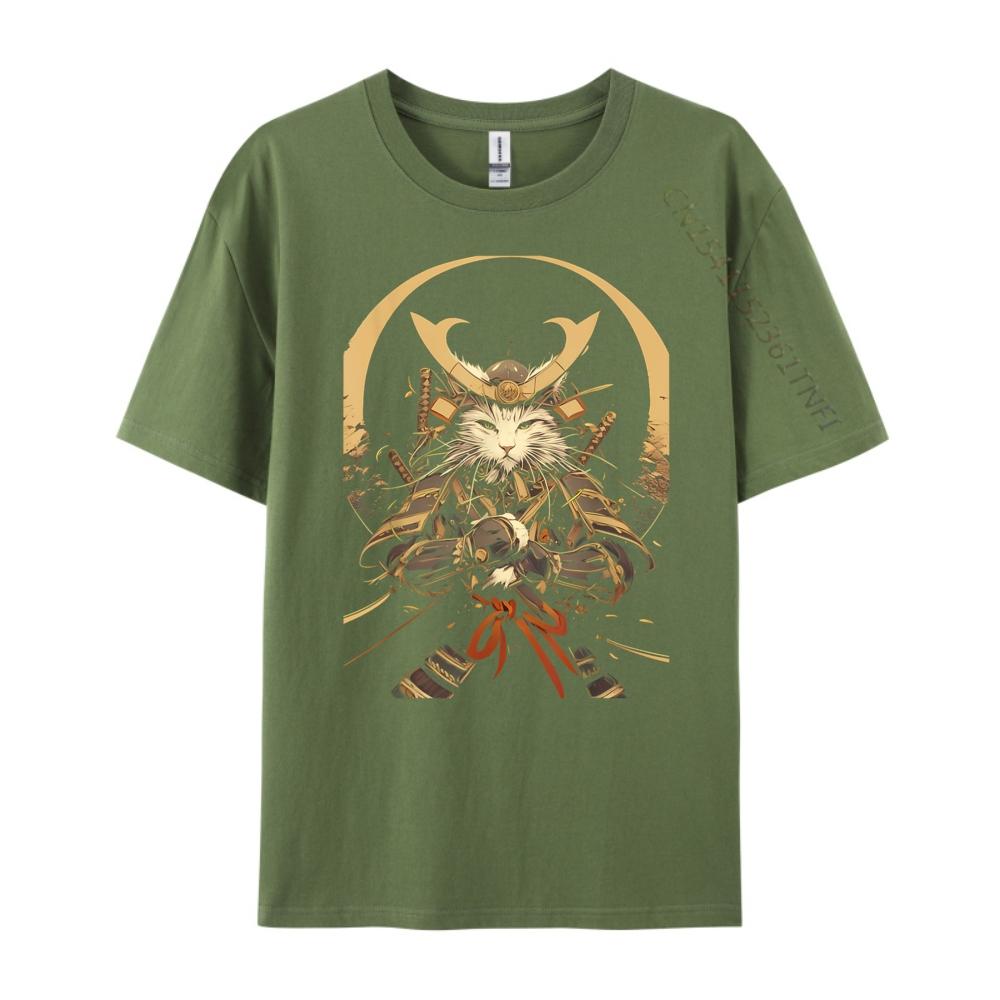 Cat Samurai Ninja Cat Samurai Art Vintage Ukiyo E Harajuku Cotton Comfort Luxury TShirt Party