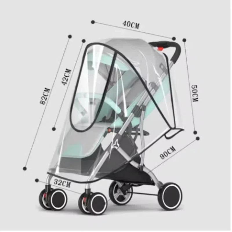 2025New Waterproof Rain Cover For Prams Pram Accessories Transparent Dust Cover Open Zip Umbrella Rainy Season Waterproof