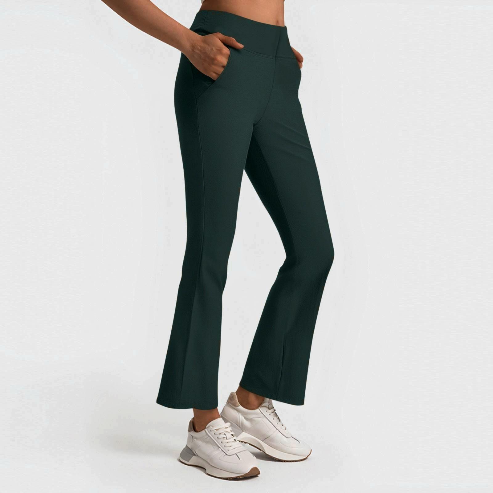 Women s Casual Fashion Pants Elastic Waist Color High Waist Pants L