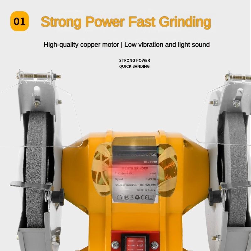 6/8 Inch Multifunctional Desktop Grinding Machine High Power Electric Sander Household Portable Sharpening Equipment