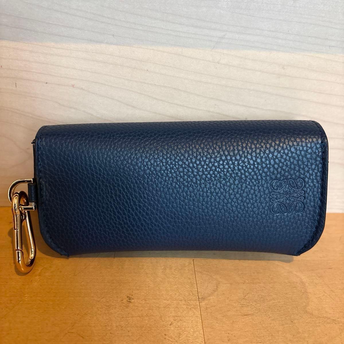 Used LOEWE Anagram sunglasses case with carabiner, unused cloth