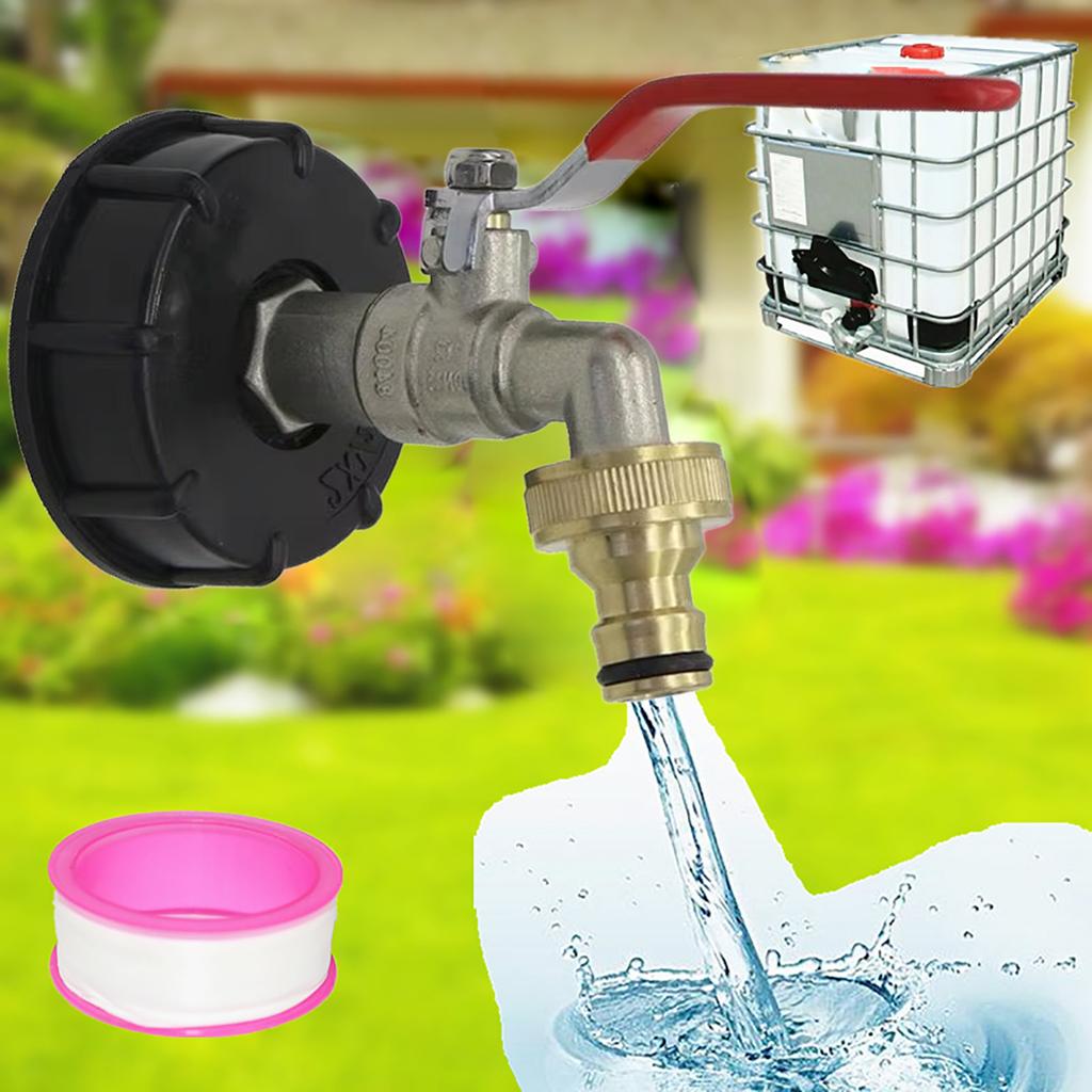 IBC Tank Adapter S60X6 To Iron Brass Tap 1/2" Replacement Valve 60mm Coarse Thread To 15mm Garden Water Connectors Drain Adapter