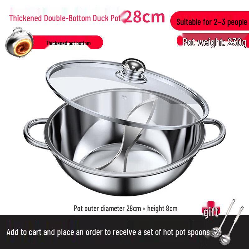 Thickened Stainless Steel Induction Divided Hot Pot