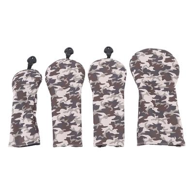 Dicke Plüsch-Golfholz-Schlägerhaube Camouflage Braun Golfschlägerkopf-Schutzabdeckung mit Nummernschild
