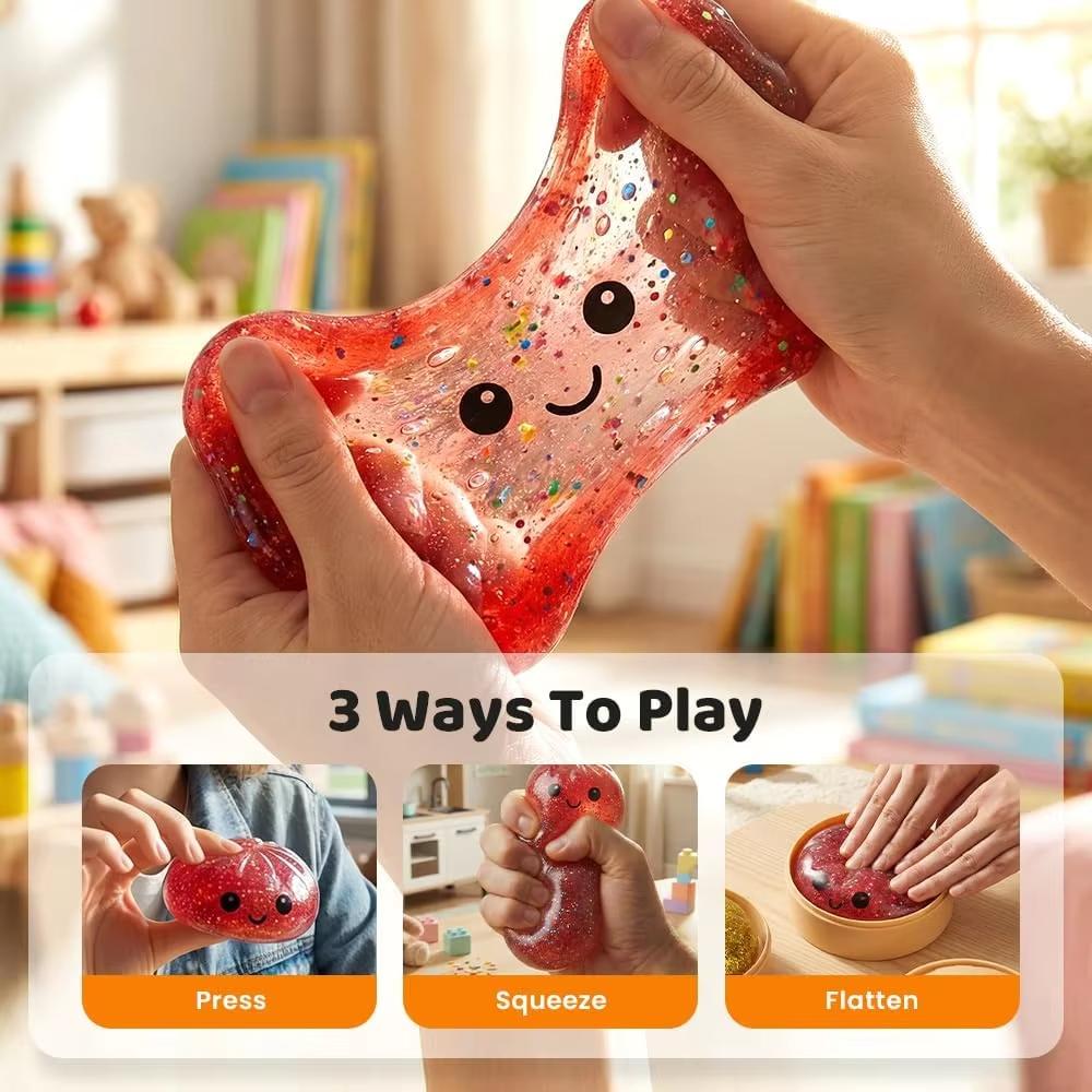 Glitter Dumpling Squishies Toys Pressure Ball Slow Rebound Soft Pinch Decompression Office Home Decorat Gifts