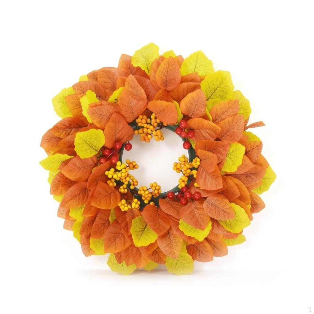 Fall Wreath with Berries Faux Full for Front Door, Entryway, Thanksgiving
