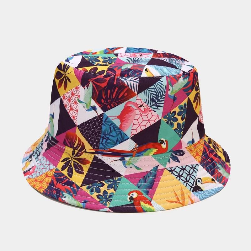 Classic Vintage Print Doublesided Sun Hat For Men Women Summer Outdoor Uv Protection