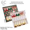 Cross-Border Christmas Stainless Steel Fork & Spoon Gift Set - Reindeer & Snowman Cartoon Pattern Dessert Gold Cutlery