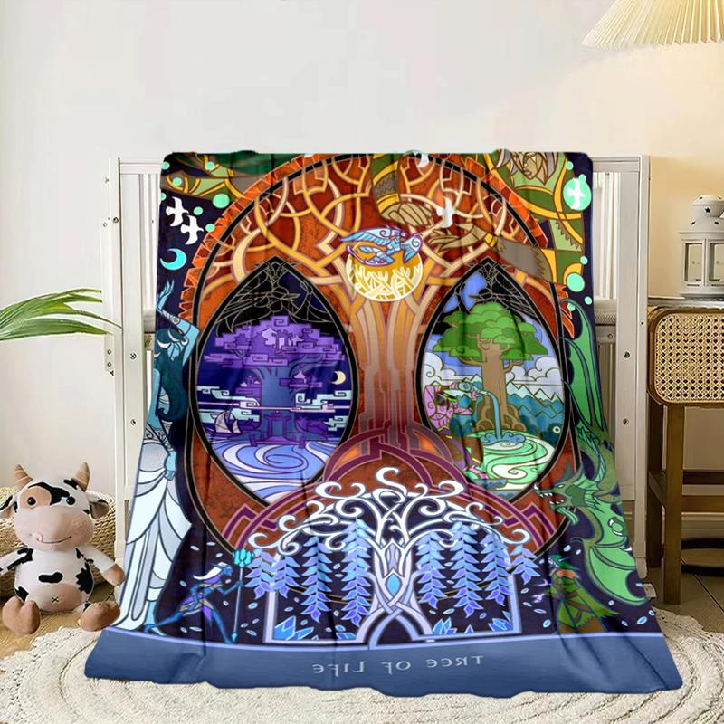 Tree Of Life Sword Symbol Blanket Flannel Blanket for bed, sofa, Camping, Hiking, Picnic Essentials, gift for family Fan gifts