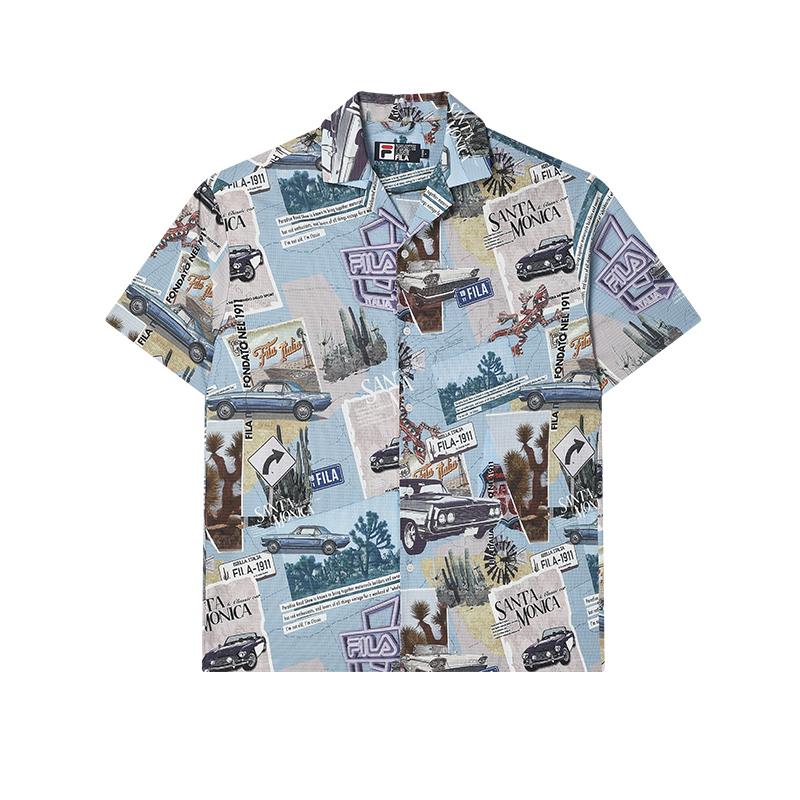 New FILA Shirt Men's All Over Print F11M428402FZA
