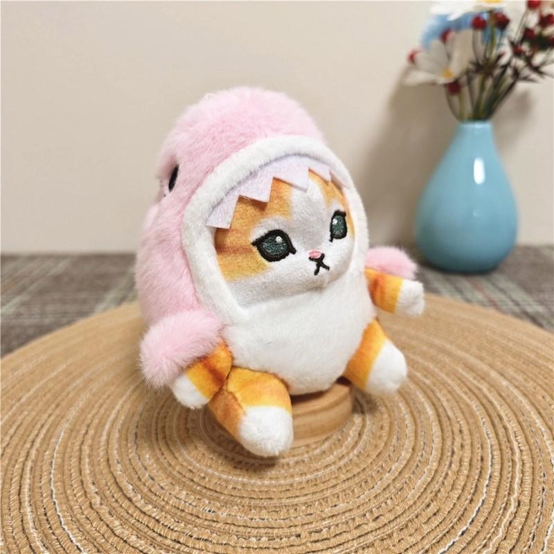 Cartoon Plush Cat Charm Keychains Sweet Cute Pendant Car Keyring Backpack Decoration Fashion Jewelry for Women Girls
