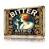 Vintage Bitter Astrid Metal Tin Sign  Elegant Wine Tasting Wall Art Retro Iron Poster for Bathroom Kitchen Dining Bedro