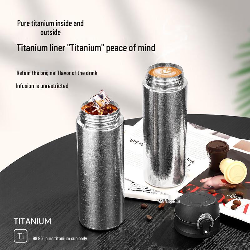 YIDISHUI Titanium Pop-Up Thermos Mug