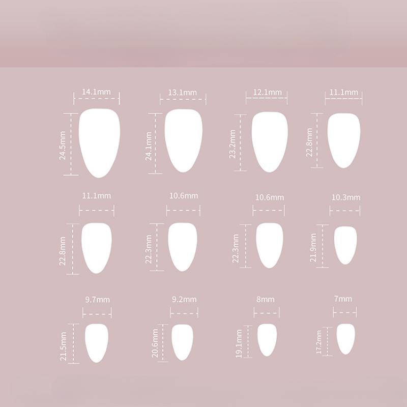 Short Almond Press on Nails 3D Flower Butterfly Fake Nails with Glue Colorful Natural Acrylic False Nails Full Cover Nails