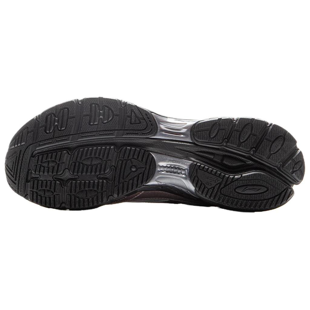 Li-Ning Fuyou 2.0 V2 Tecido Retrô Couro Sintético Amortecimento Suporte Respirável Retorno Tênis de Corrida Cano Baixo Masculino Tênis Cinza Prata ARXV001-2