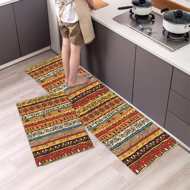 

Коврик для кухни в богемном этническом стиле, прикроватный коврик, длинный ковер, коврик для ног у входной двери 45 * 75 + 45 * 150cm