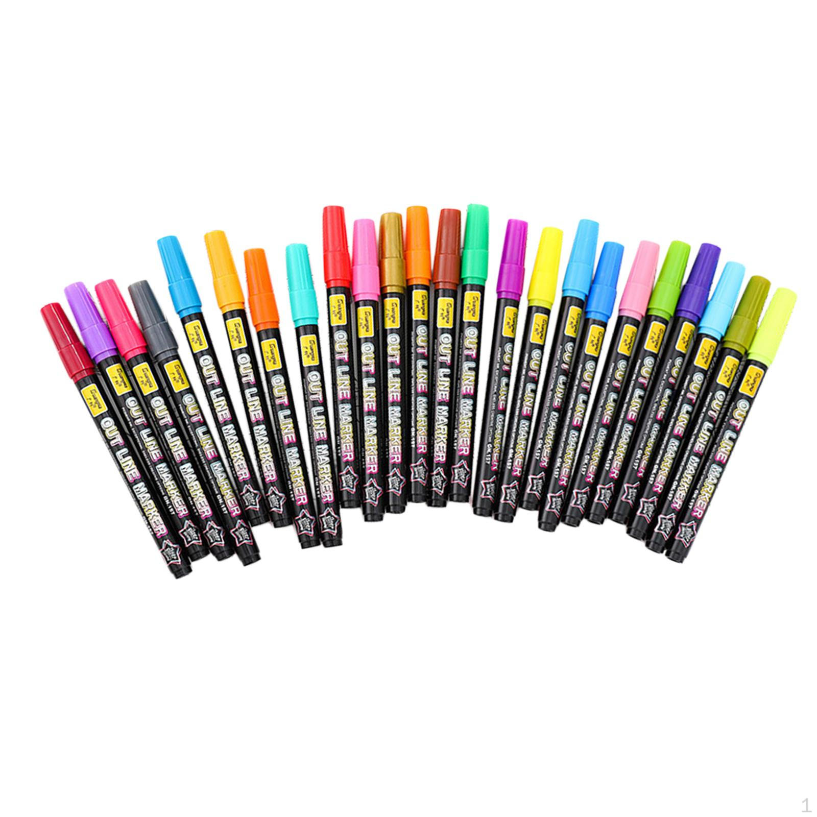 

Draw Outline Pen Highlighter 24 Colors Pens School