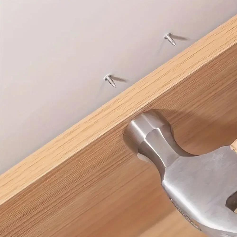 100pcs Double Head Nails Seamless Thread Wood Fixator No Trace Fasteners with 1 Specific Sleeve Tool for Easy Installation