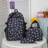 Set Zaino Floreale con Fiocco a 3 Pezzi, Zaino Grande Leggero Impermeabile per Studenti