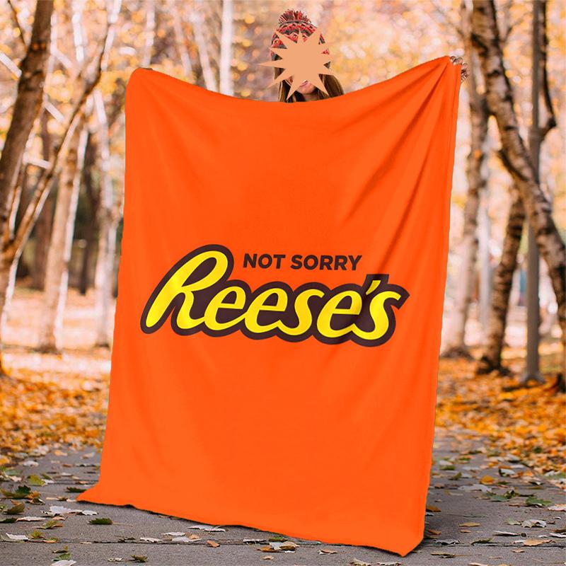 Reeses Peanut Flannel Blanket Soft Warm All-Season Throw, Design for Camping, Car Travel, Hiking Sofa, Bed, Office Perfect Gift for Parties