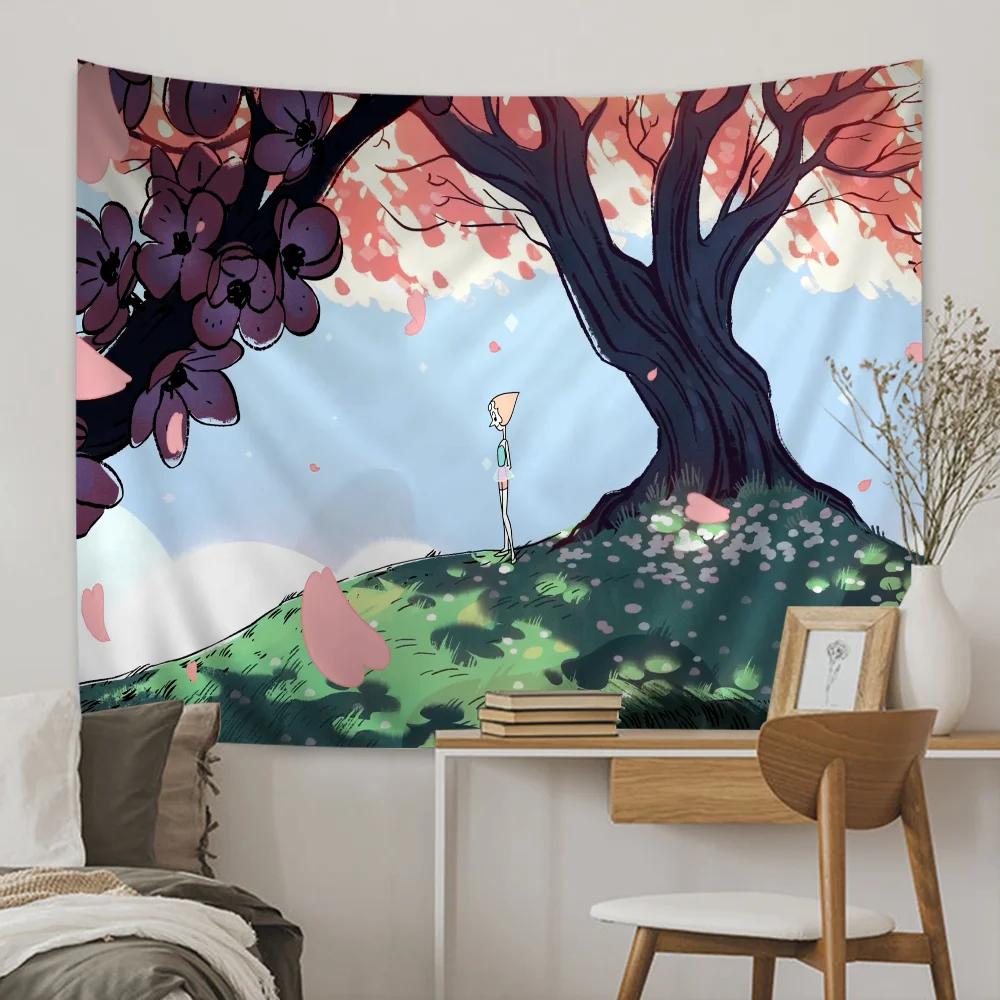 Cartoon Steven Universe Anime Tapestry Hanging Tarot Hippie Wall Rugs Dorm Home Decor