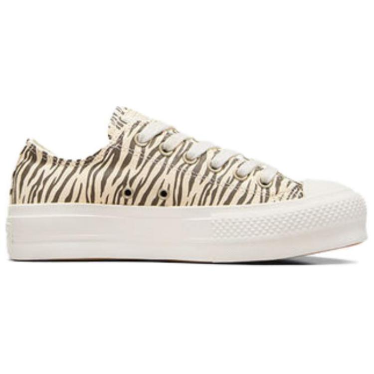Converse Chuck Taylor All Star Lift Low Zebra-Print Damen Sneakers Creme Egret Engine-Smoke A10959C