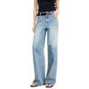 Jinyujie Women's Mid-Waist Loose Straight Wide-Leg Jeans