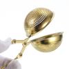 Uxcell 1-Piece Ball Snap Tea Ball Infuser with Handle, Loose Tea Steeper, Stainless Steel Tea Strainer for Loose Leaf Tea, Gold