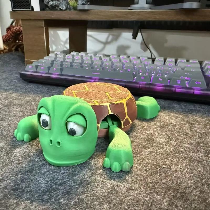 

3D Printed Quirky Turtle Coaster Panicked Turtle Insulated Coaster Ornament Stress Relieve Funny Bugsy Doll Mug Base Decoration