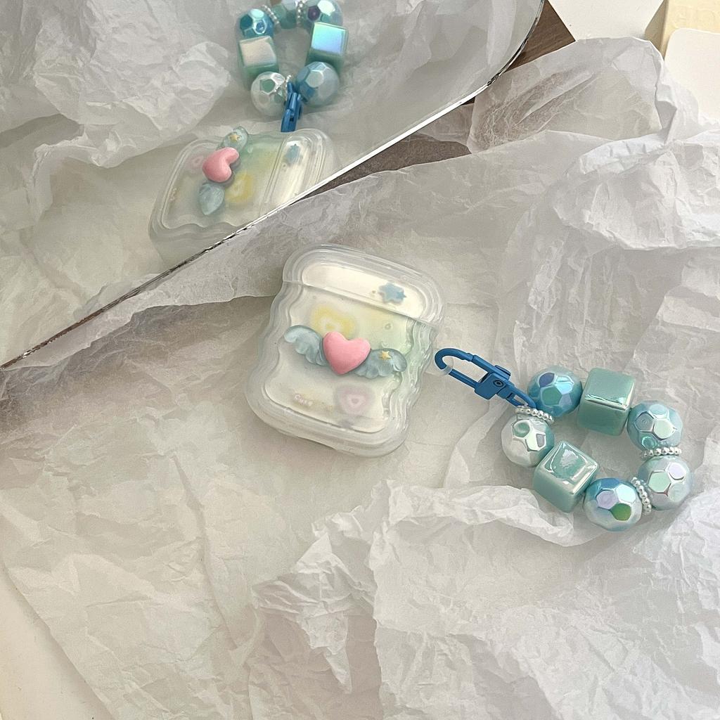 Wireless Bluetooth Angel 3d Bracelet Cute Earphone Case For Apple Airpods 1 2 Pro 2nd 3 Cartoon Love Shiny Headset Charging Box
