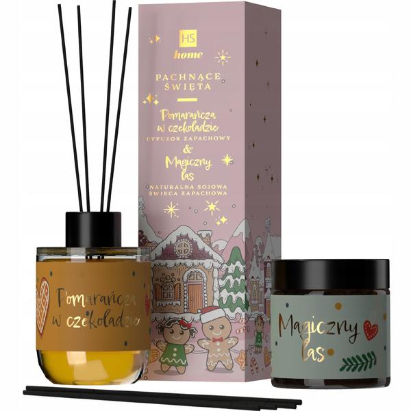 Hiskin Home Duftende Weihnachten Set [Kerze 100ml + Diffusor 80ml] Rosa