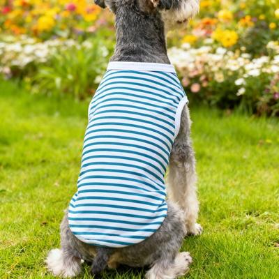 Dog Striped Vest Pets Casual Sleeveless Pullover Round Neck Vest Puppy Apparel for Girls Boys Daily Wear Travel Street Wear