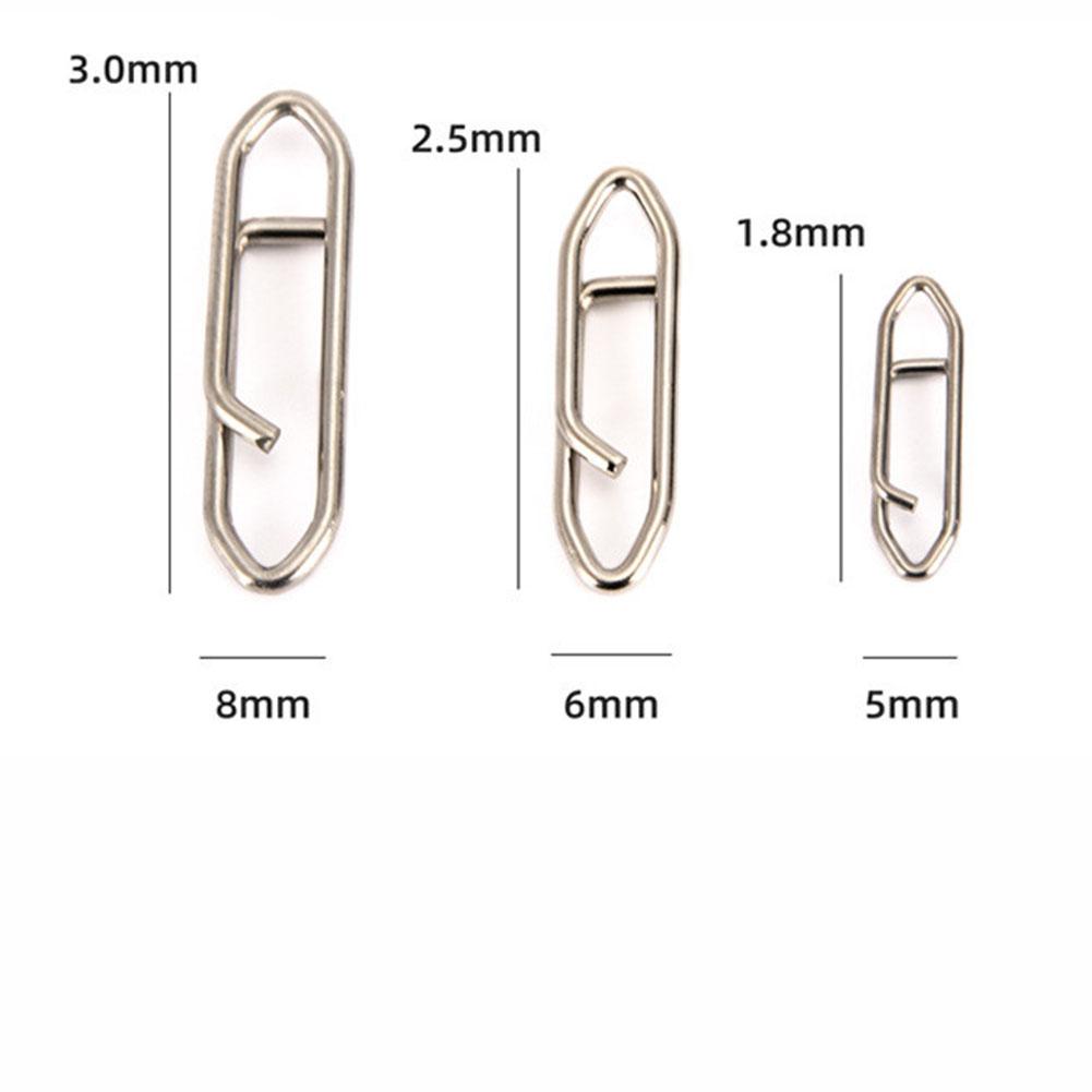 100pcs Stainless Steel Fast Link Clip Quick Change  Clips Fishing Snap Fishing Clip Interlock Tackle