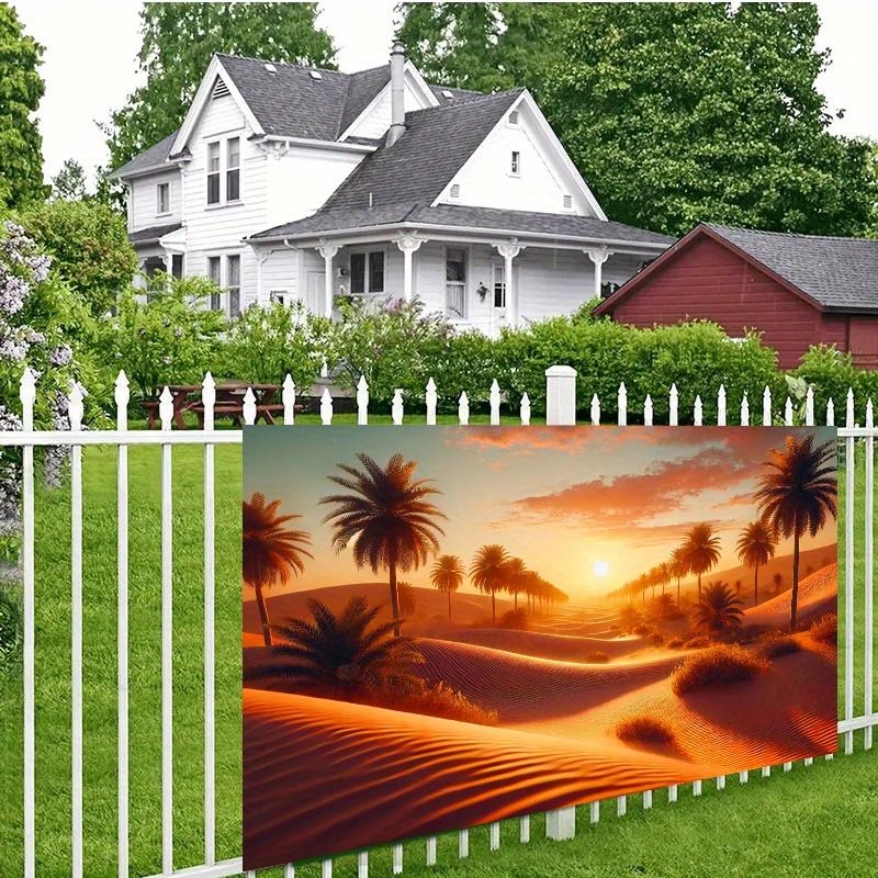 2D Plane 1 Piece of Vibrant Sunset Palm Tree and Sandy Terrain Suitable for Living Room Bedroom Office or Outdoor Area