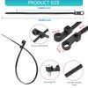 100PCS Automatic Locking Nylon Cable Tie Buckles 18kg Capacity Black White with Screw Mounts for Secure Cord Management