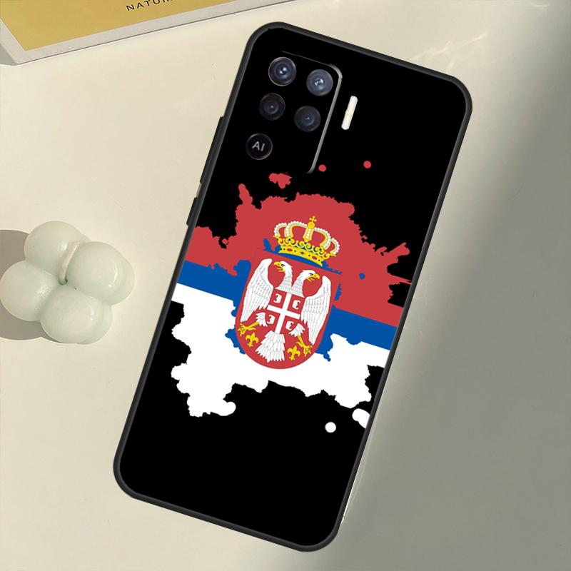 Cool pouzdro s vlajkou Srbska pro OPPO A53 A53S 2020 A5 A9 A31 A52 A72 A94 A74 A54 A83 A91 A93 A16 A15 Zadní Coque