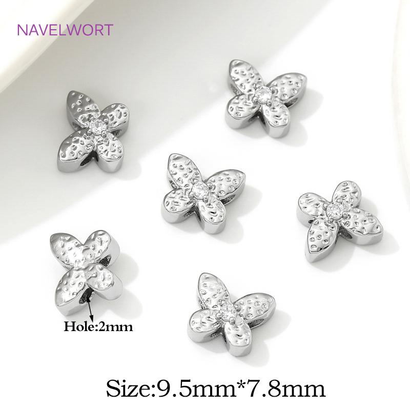 

18K Gold Plated Brass Butterfly Spacer Beads,Separators For Beads,For Bracelets Jewelry Making Accessories DIY Jewelry Material 2 pieces