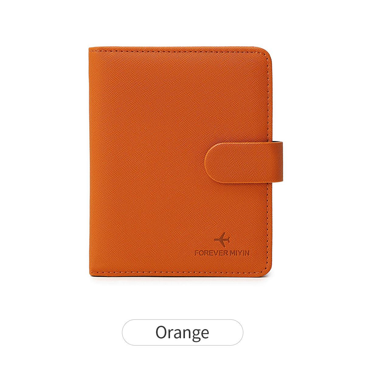 

Тонкий портативный дорожный держатель для паспорта с RFID-защитой, простой многофункциональный кошелек для кредитных карт, сумка для ID оранжевый