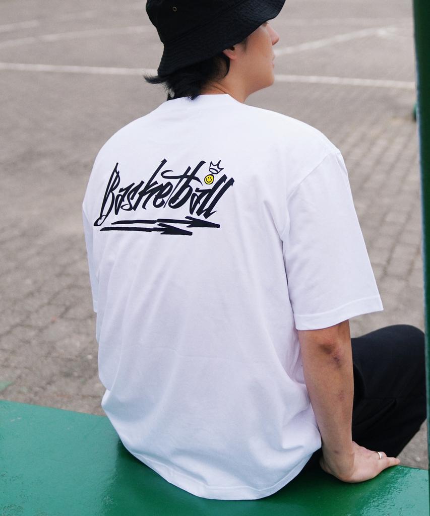 CREAM SODA LAB Basketball Short Sleeve T-Shirt Oversized White Black