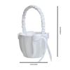 Coș Alb pentru Domnișoare de Onoare cu Flori, Simplu cu Perle, pentru Nuntă, pentru Flori, pentru Mireasă/Copii, de Mână, pentru Decorarea Petrecerii de Ceremonie de Nuntă