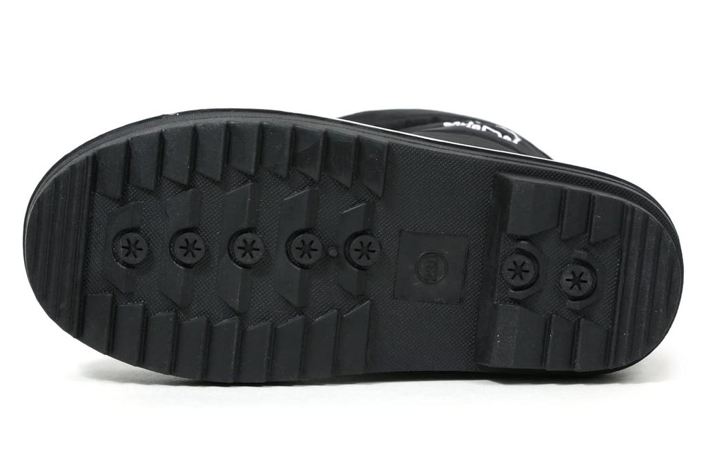 Mozu Bean Down Boots with Inner Boa and Center Zipper, Women's, Black, Size 24cm