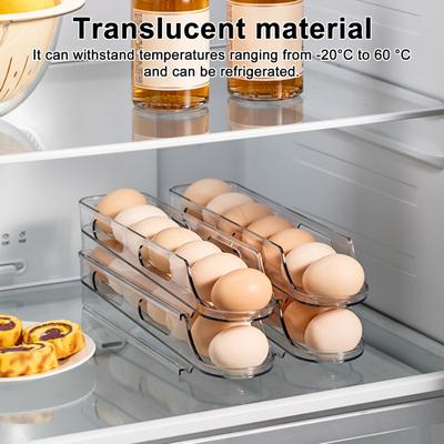 Automatisches Eier-Aufbewahrungsregal mit großer Kapazität, transparentes Design, Kühlschrank-Eier-Organizer, Aufbewahrungsspender