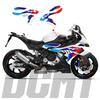 Applicable to BMW S1000RR 2025 whole car sticker, blue and white whole car latte waterproof air guide slot sticker