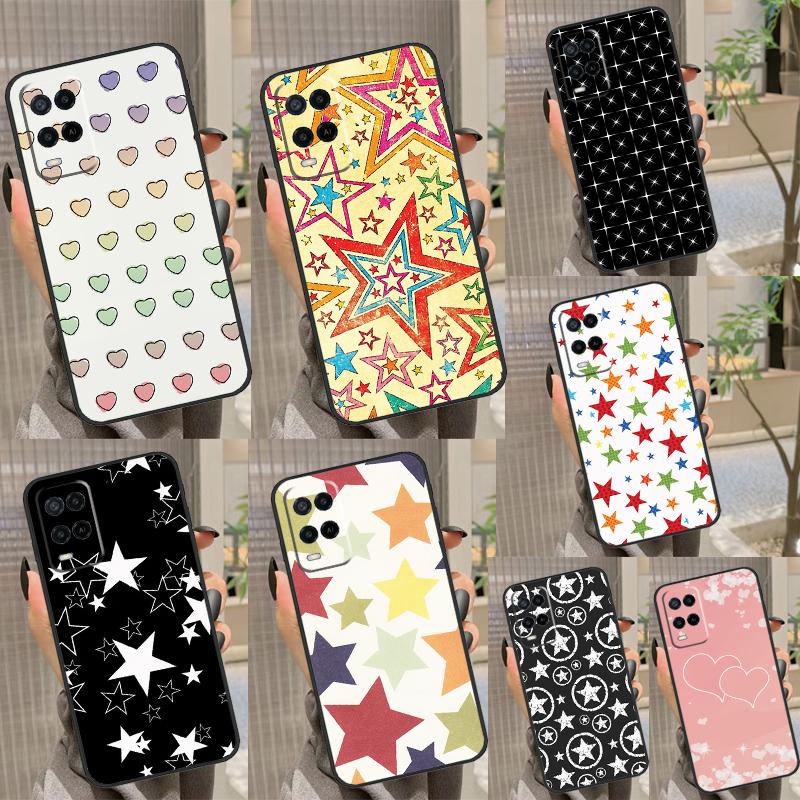STARS COLOURFUL Case For OPPO A17 A16 A15 A78 A98 A54 A74 A94 A76 A96 A77 A52 A72 A5 A9 A53 A54s A57s Cover
