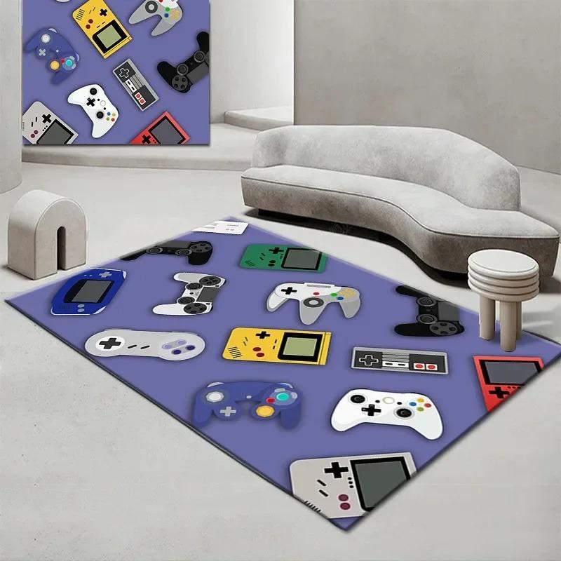 Gamepad Pattern Carpet for Living Room Bathroom Decoration Non-Slip Game Controller Large Area Rug Bedroom Play Room Floor Mat